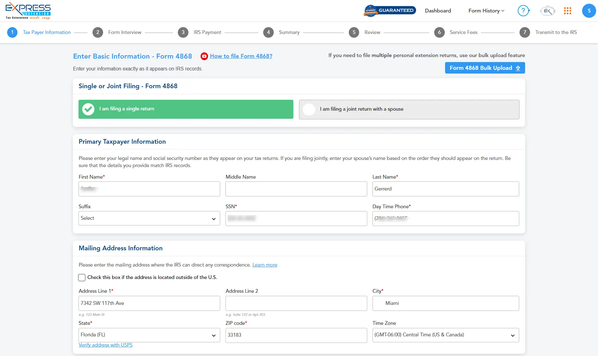 E file irs form 7004 file 7004 extension online
