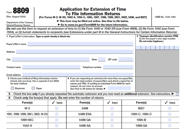 Form 8809