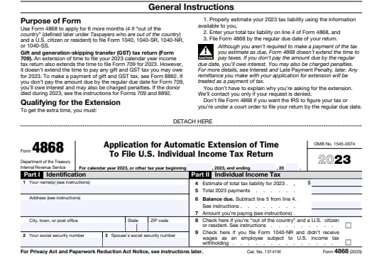 Form 8868 Extension